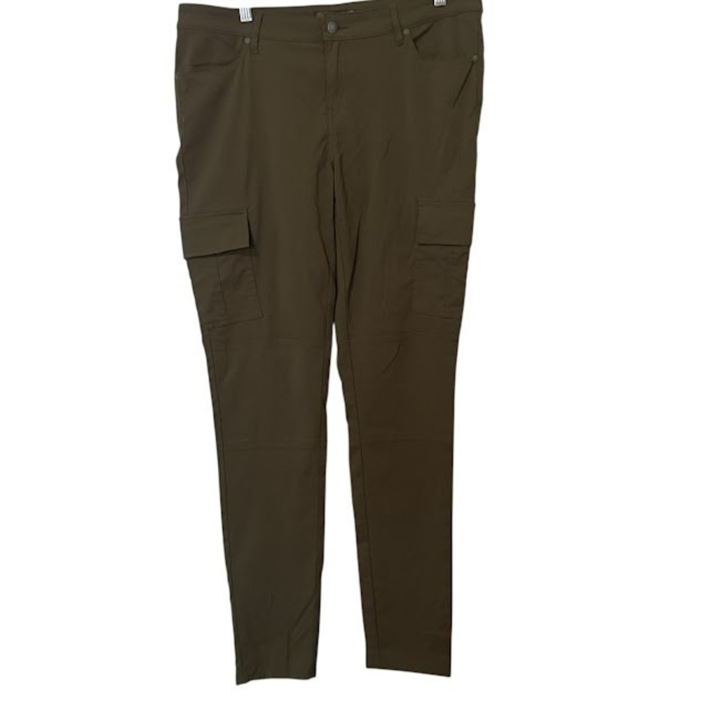 prAna Olive Green Meme Skinny Nylon‎ Cargo Outdoor Hiking Pants Womens 14